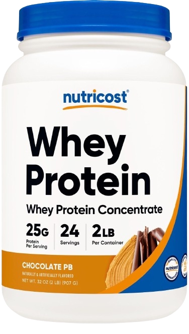 Nutricost, ვეი პროტეინი, 0,907 კგ, Whey Protein Concentrate Powder Chocolate Peanut Butter