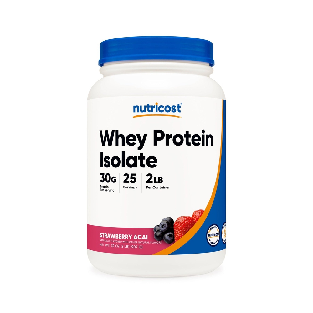 Nutricost, ვეი პროტეინი იზოლატი, 0,907 კგ, Whey Protein Isolate Powder Strawberry Acai (2 LB)