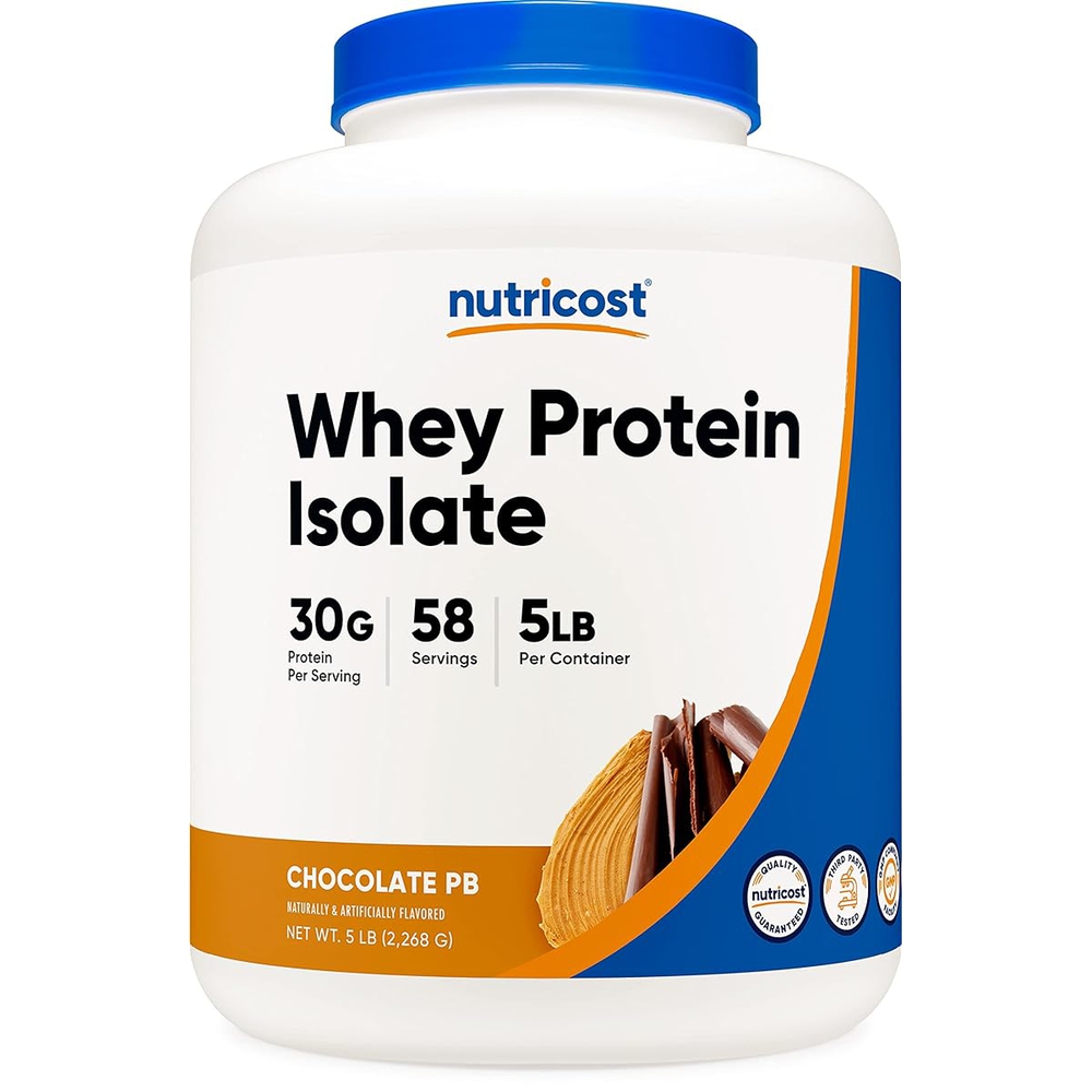 Nutricost, ვეი პროტეინის იზოლატი, 2.268 კგ, Whey Protein Isolate Powder Chocolate Peanut Butter (5 LB)