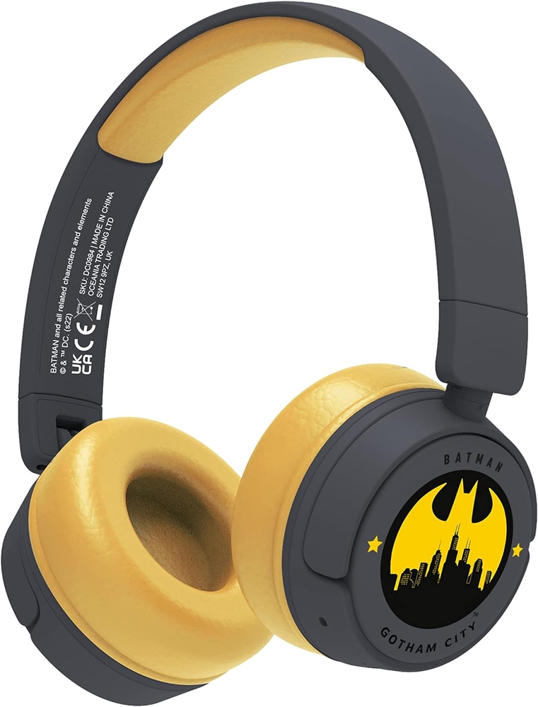 OTL DC0984 Batman Gotham City Kids Wireless Headphones Gray