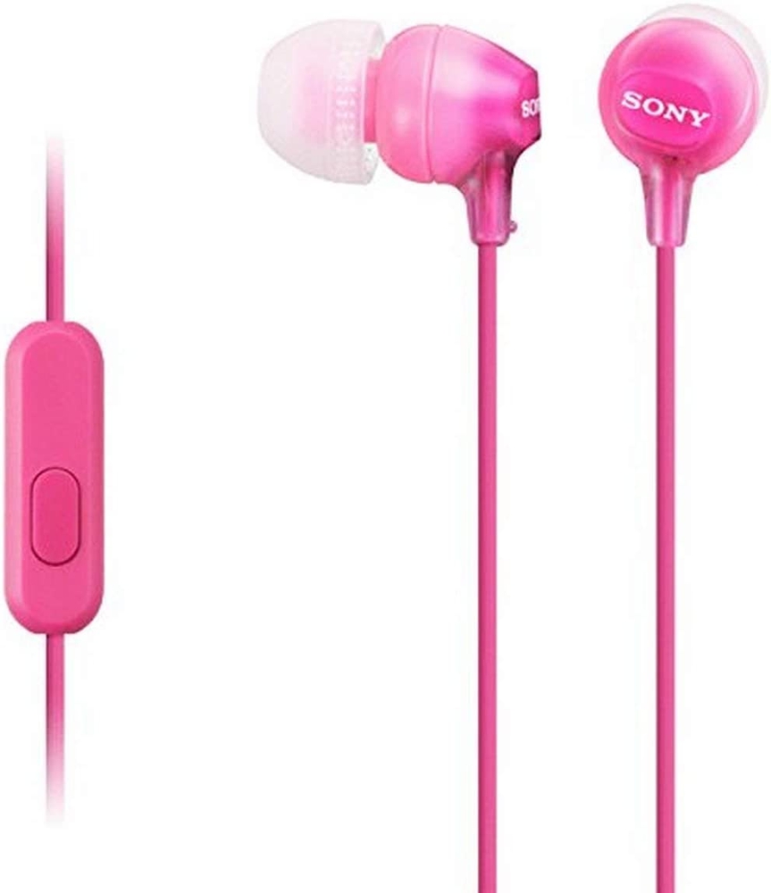 Sony MDR-EX15APPIZ In-Ear Headphones With Mic Pink