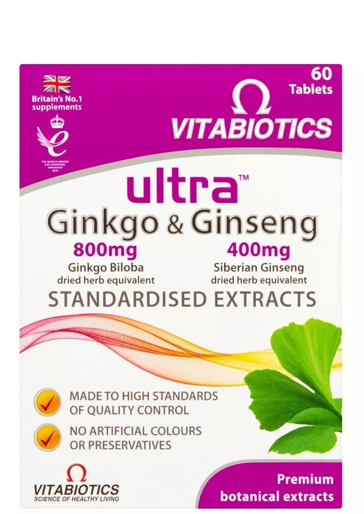 Vitabiotics Ultra გინკო & ჟენშენი, 60 ტაბლეტი