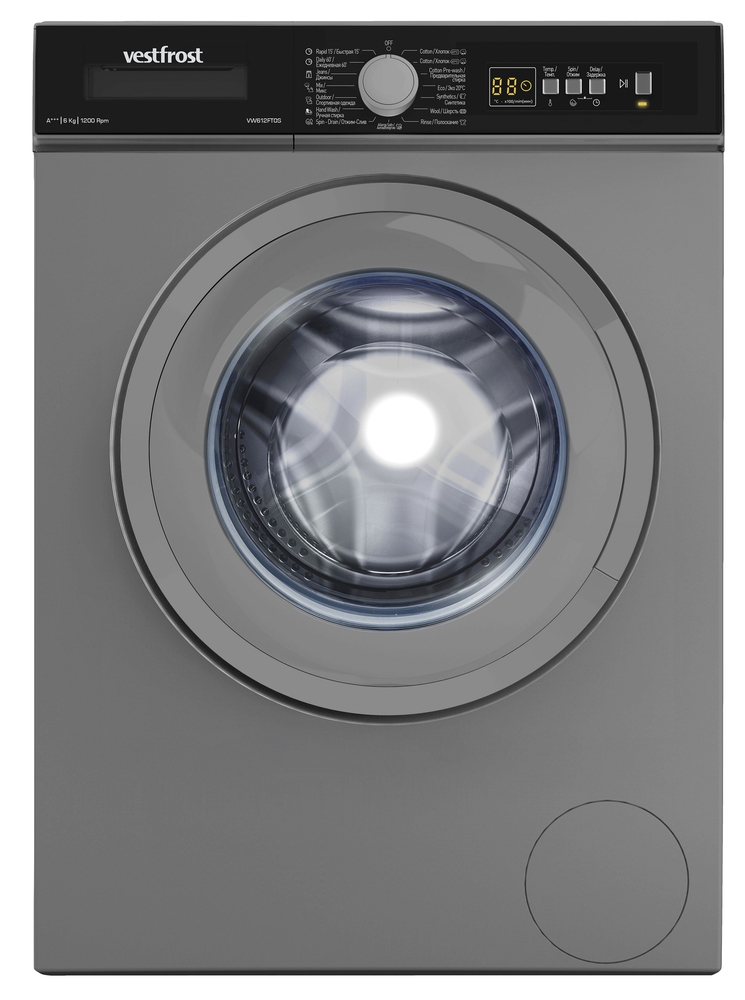 სარეცხი მანქანა Vestfrost VW612FT0S Washing Machine Silver