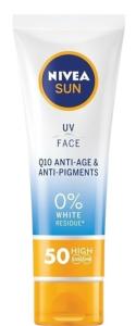 Nivea Anti-Age & Anti-Pigments Q10 სახის მზისგან დამცავი კრემი SPF 50 50 მლ