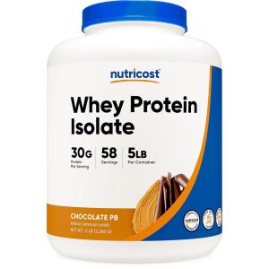 Nutricost, ვეი პროტეინის იზოლატი, 2.268 კგ, Whey Protein Isolate Powder Chocolate Peanut Butter (5 LB)