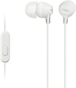 Sony MDR-EX15APW In-Ear Headphones With Mic White