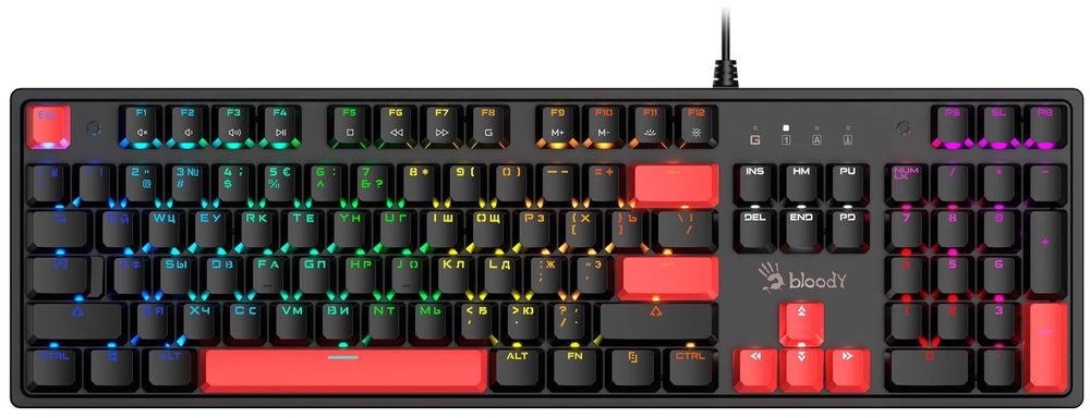 A4tech Bloody S510R Mechanical Switch RGB Gaming Keyboard Fire Black