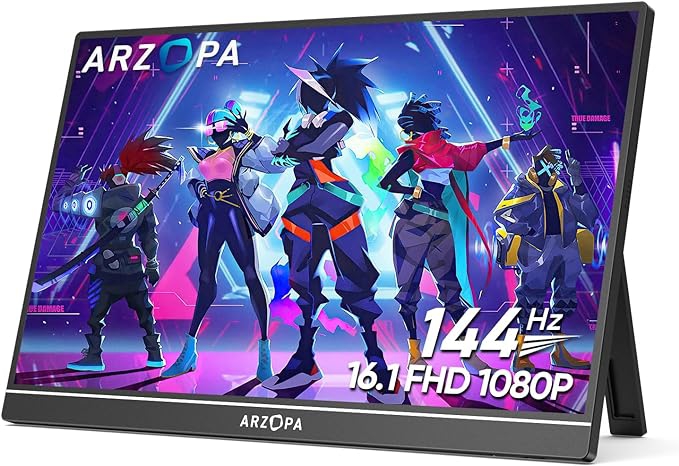 Arzopa Z1FC 16.1'' 1080P FHD 144Hz Portable Gaming Monitor Black