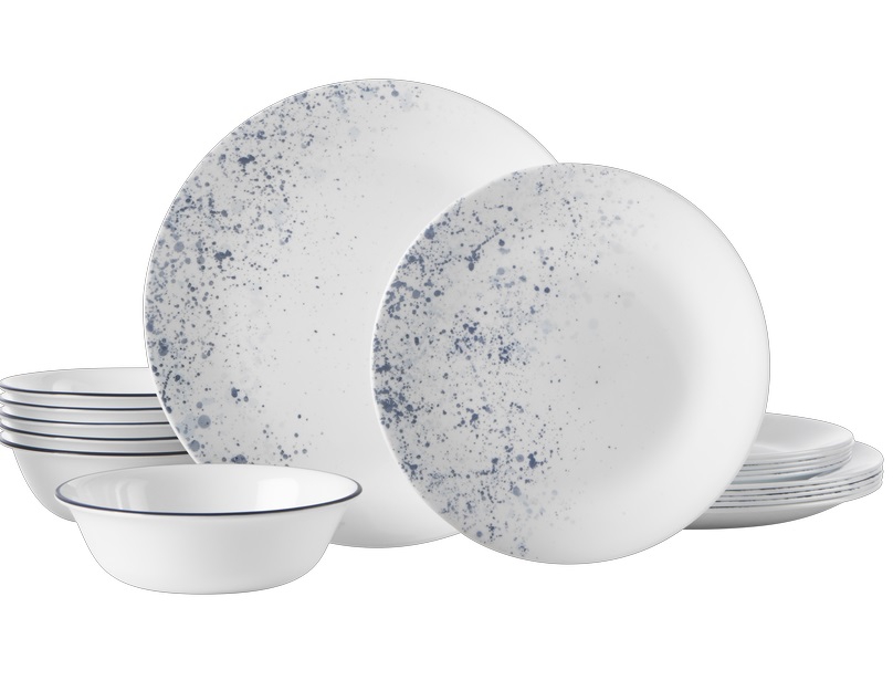 Corelle, თეფშების ნაკრები Indigo Speckle, 18 ცალი