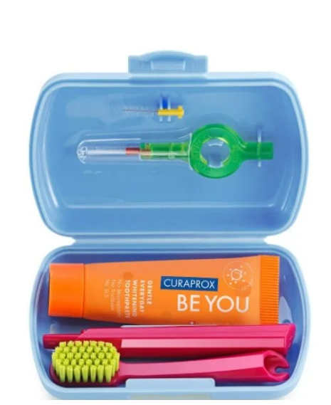 Curaprox Travel Set Blue პირის ღრუს მოვლის ნაკრები