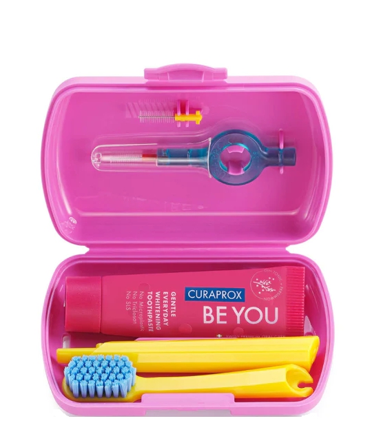 Curaprox Travel Set Pink პირის ღრუს მოვლის ნაკრები