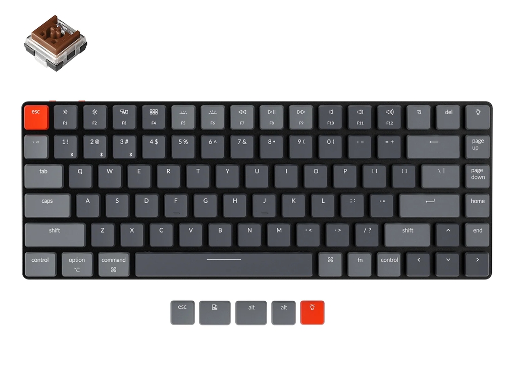 Keychron K3 84 Low Profile Hot-Swap Optical RGB Brown Switch Keyboard Black