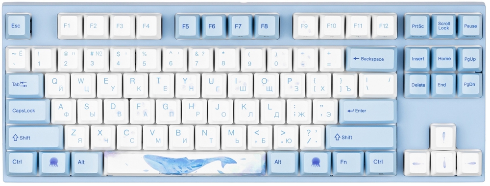 Varmilo VEM87 Sea Melody EC V2 Daisy Keyboard EN/Cyrillic Blue/White