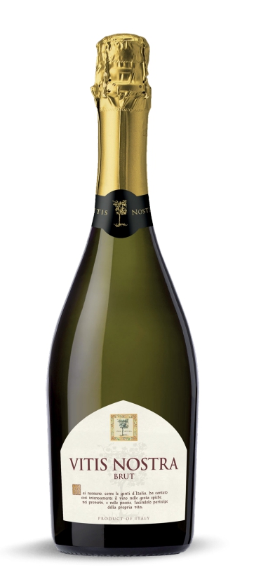 Vitis Nostra, Spumante Brut, თეთრი მშრალი ცქრიალა ღვინო.