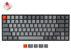 Keychron K2 84 Key Gateron White LED Red Switch Keyboard Black