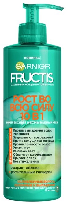 Garnier Fructis Growth In Full Force თმის კრემი 400 მლ