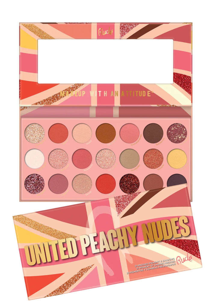 Rude Cosmetics United Peachy Nudes თვალის ჩრდილების პალიტრა