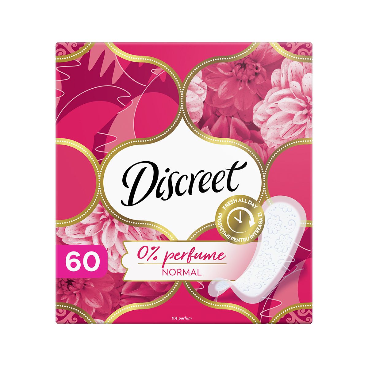 Discreet - დისკრიტი ყოველდღიური საფენი ნორმალი 60 ცალი 5774/2076