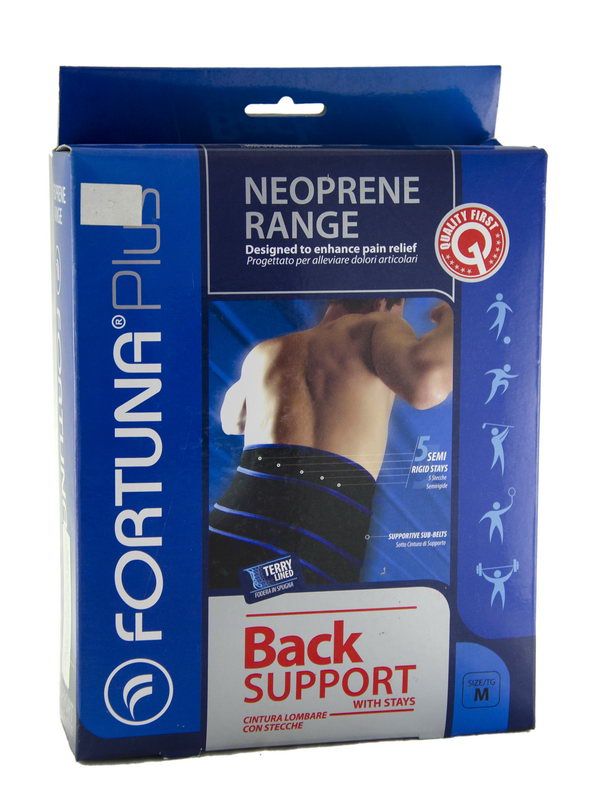 Fortuna plus - ფორტუნა პლიუსი ნეოპრენი წელის ქამარი საზურგით- ზომა M