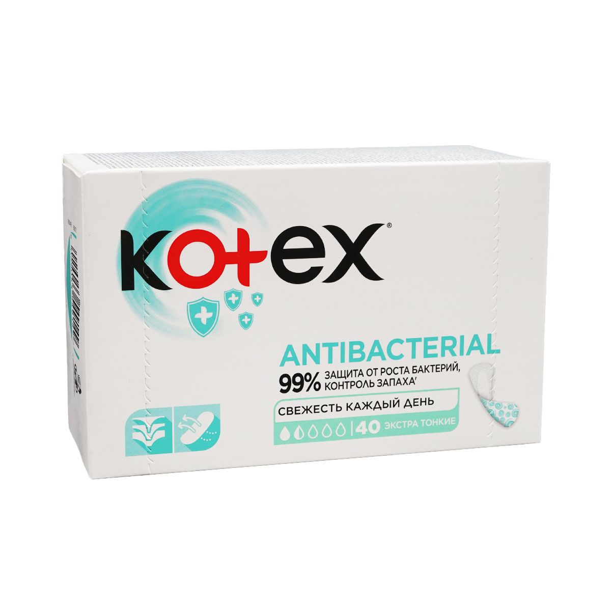 Kotex - კოტექსი ყოველდღიური საფენი ანტიბაქტერიული 40 ცალი 9149