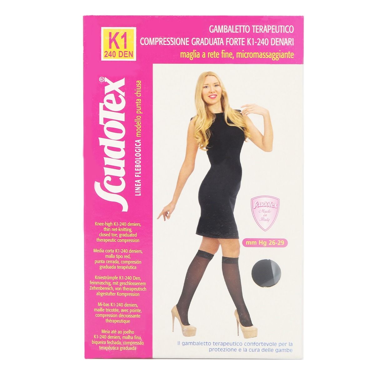 LUROPAS - ლუროპასი  ანტივარიკოზული  წინდა დაბალი II კომპრესია შავი M 4022