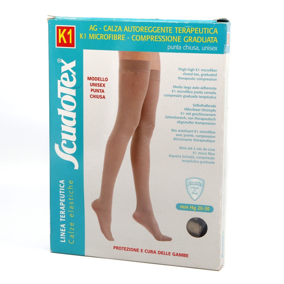 LUROPAS - ლუროპასი ანტივარიკოზული მაღალყელიანი წინდა II კომპრესია კრემისფერი XL 2844