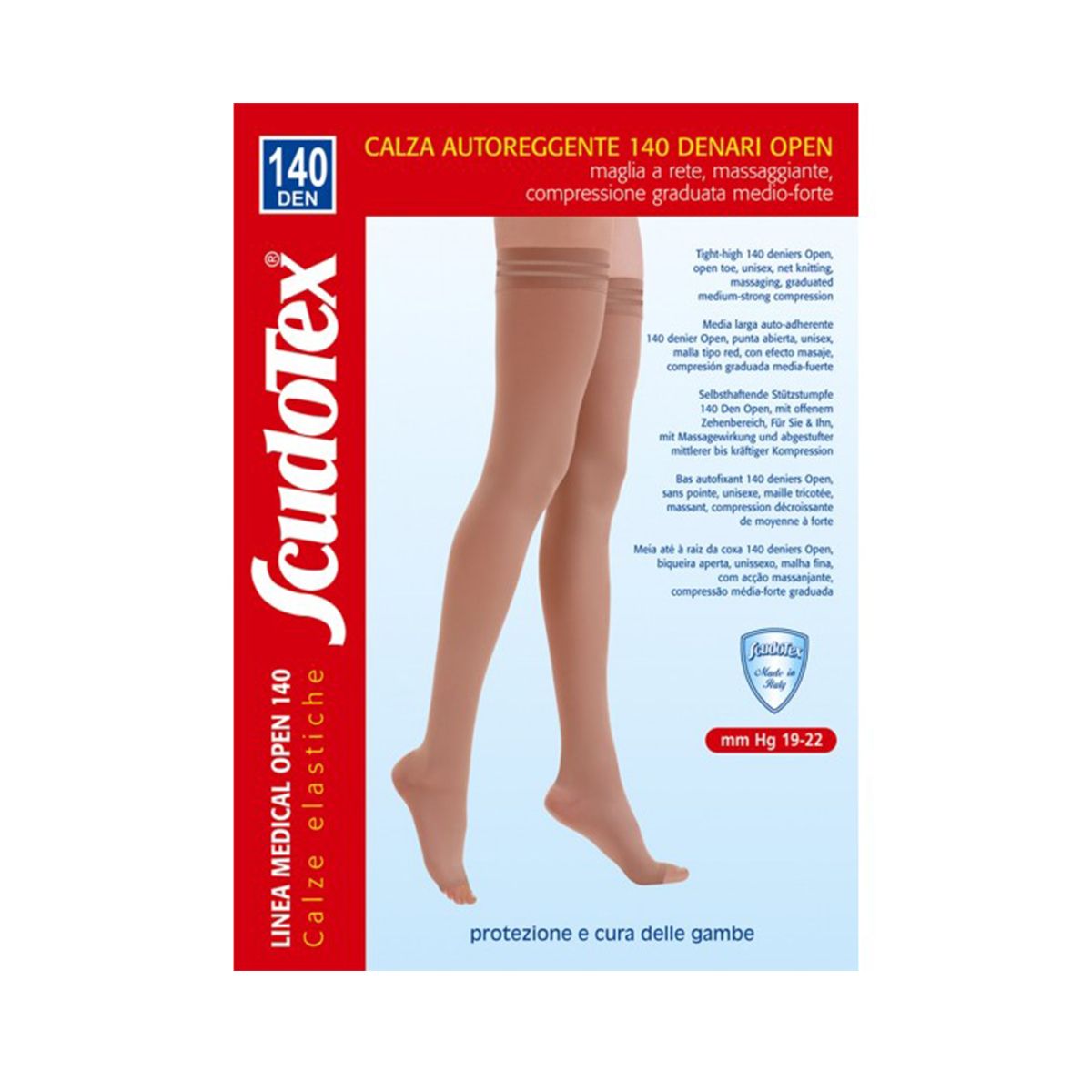 LUROPAS - ლუროპასი ანტივარიკოზული მაღალყელიანი წინდა I კომპრესია კრემისფერი L 4279