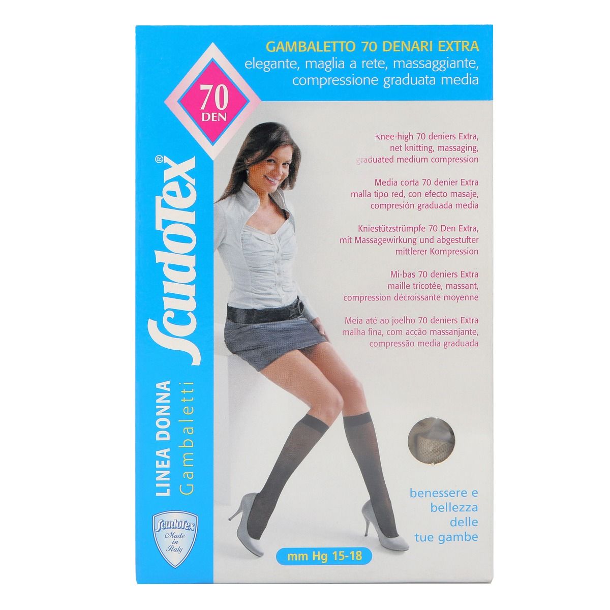 LUROPAS - ლუროპასი ანტივარიკოზული წინდა დაბალი კრემისფერი XL 5343