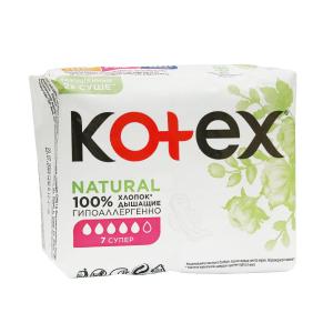 Kotex - კოტექსი საფენი Natural სუპერ 7 ცალი 5346