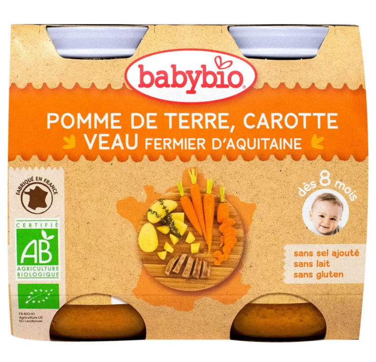 Babybio ლანჩ მენიუ პიურე ხბოს ხორცი სოკოთი "Pot-au-feu“