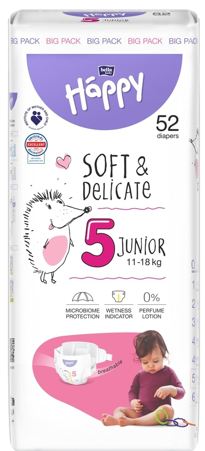 Bella Baby Happy ბავშვის საფენი 5 ზომა (Junior) 52ც