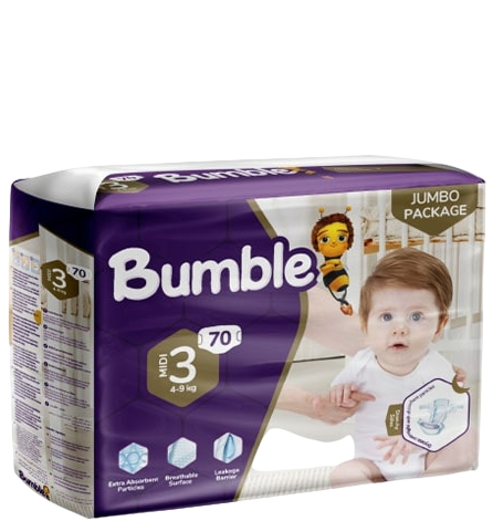 Bumble ბავშვის საფენი 3 ზომა 70ც