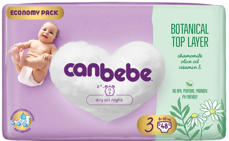 Canbebe Botanical Top Layer ბავშვის საფენი 3 ზომა 48ც