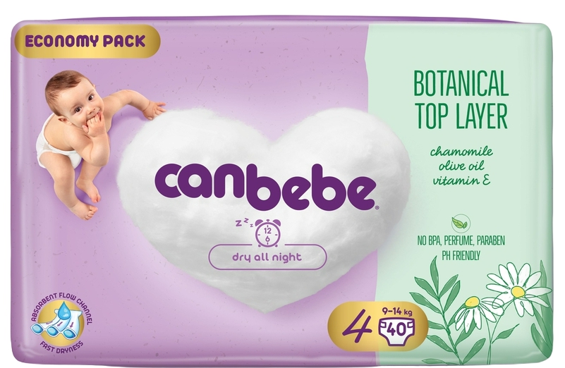 Canbebe Botanical Top Layer ბავშვის საფენი 4 ზომა 40ც