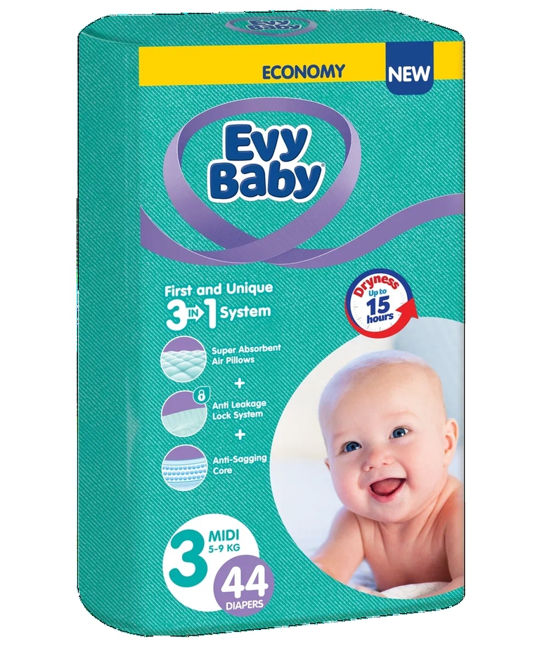 EvyBaby Twn ბავშვის საფენი 3 ზომა 44ც