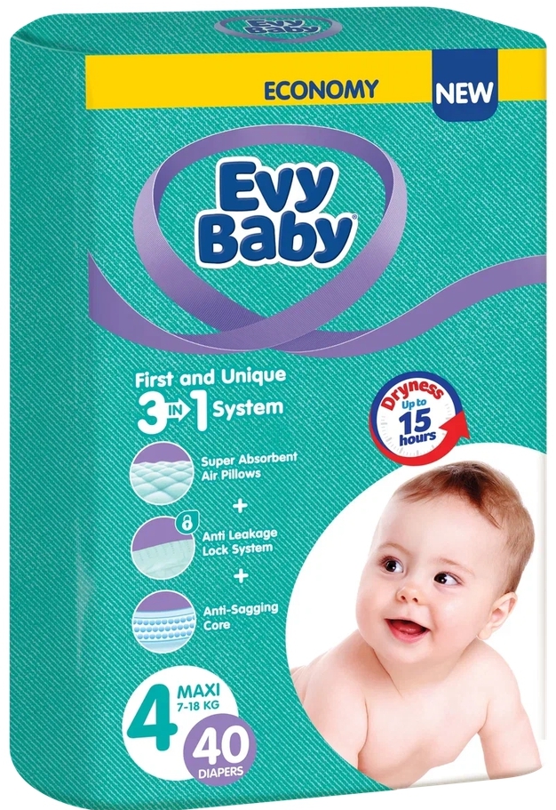 EvyBaby Twn ბავშვის საფენი 4 ზომა 40ც