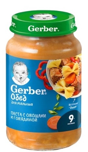 Gerber ბოსტნეულის პიურე საქონლის ხორცით 190 გ