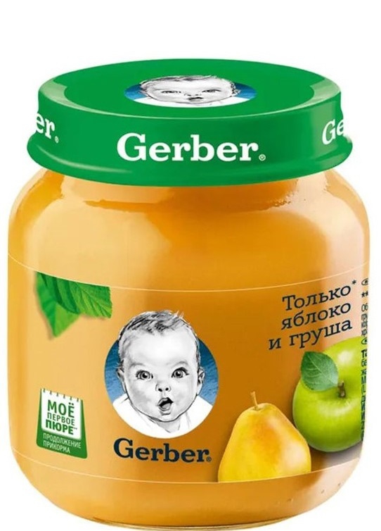 Gerber პიურე ვაშლი და მსხალი 130 გ