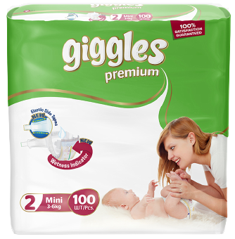 Giggles Premium Eco ბავშვის საფენი 2 ზომა 100ც