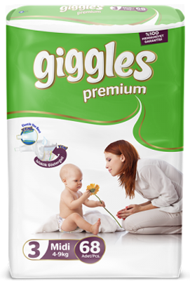 Giggles Premium Eco ბავშვის საფენი 3 ზომა 68ც
