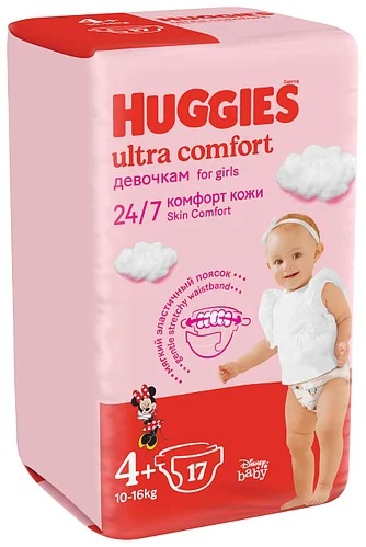 Huggies Ultra Comfort ბავშვის საფენი 4 ზომა 17ც