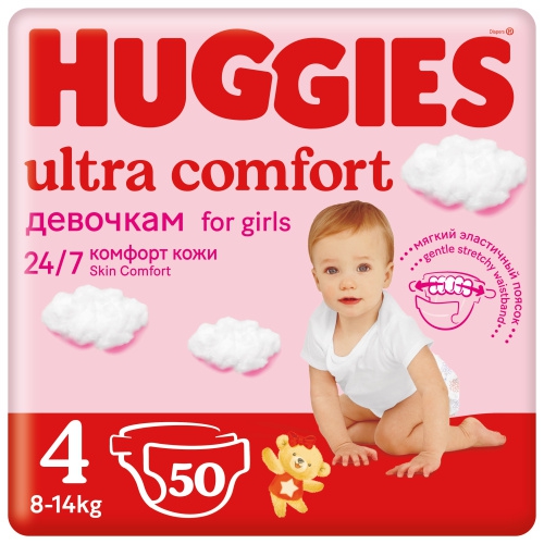 Huggies Ultra Comfort ბავშვის საფენი 4 ზომა 50ც