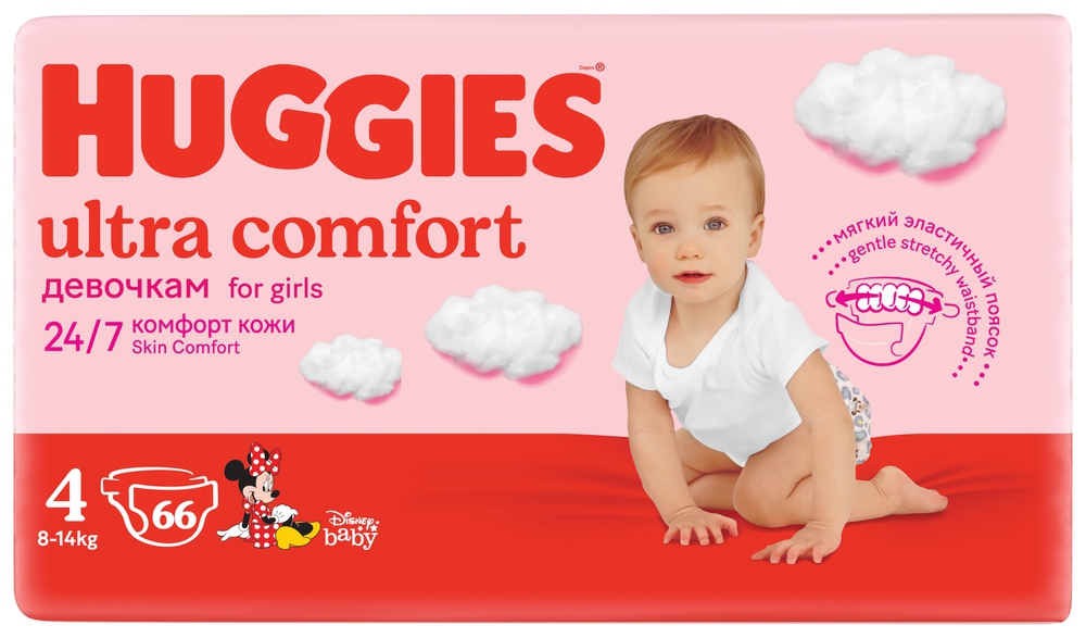 Huggies Ultra Comfort ბავშვის საფენი 4 ზომა 66ც