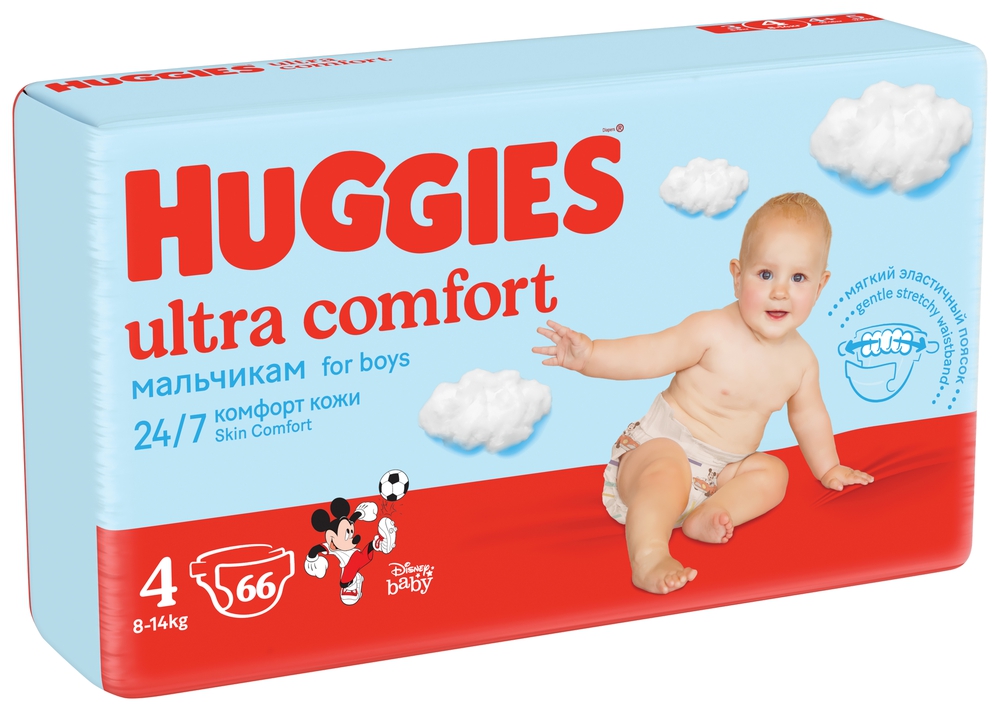 Huggies Ultra Comfort ბავშვის საფენი 4 ზომა 66ც