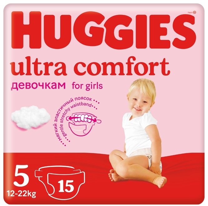 Huggies Ultra Comfort ბავშვის საფენი 5 ზომა 15ც