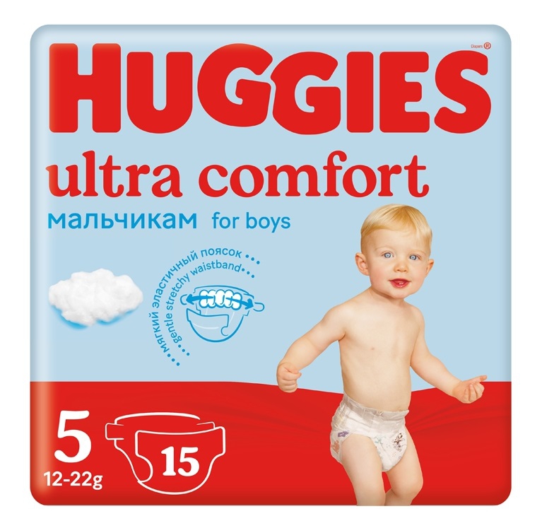 Huggies Ultra Comfort ბავშვის საფენი 5 ზომა 15ც