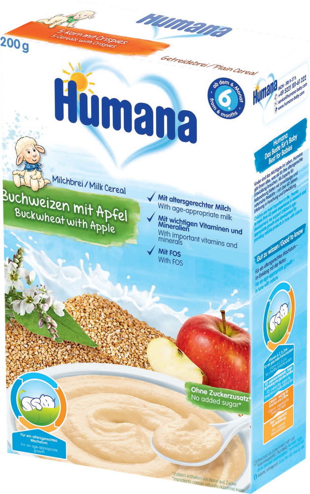 Humana რძიანი წიწიბურის ფაფა 200 გ