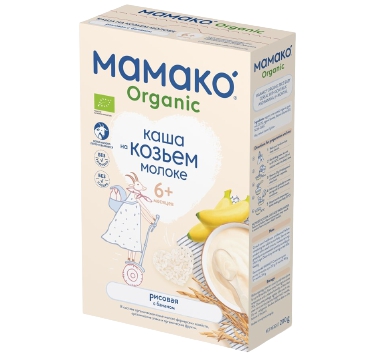 Mamako Organic ბრინჯის ფაფა თხის რძეზე ბანანით 200 გ