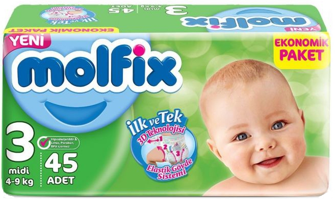 Molfix ბავშვის საფენი 3 ზომა 45ც