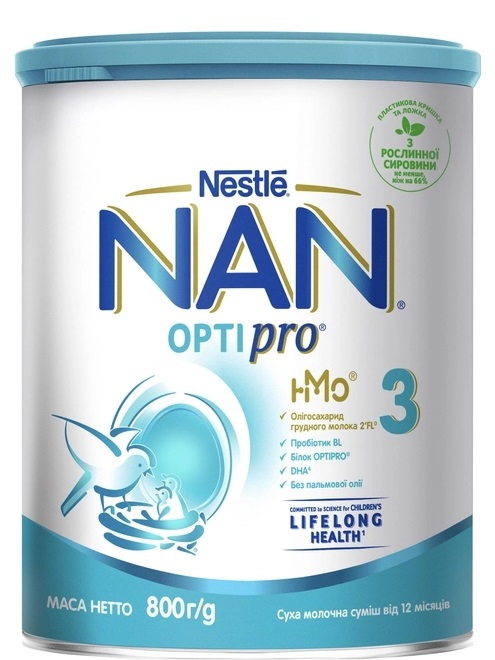 Nan Opti Pro 3 ადაპტირებული რძე 800 გ